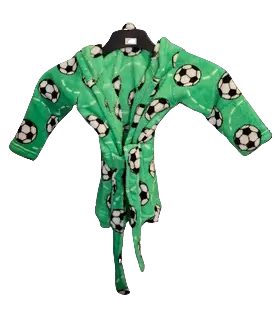 Peignoir vert / ballons de foot