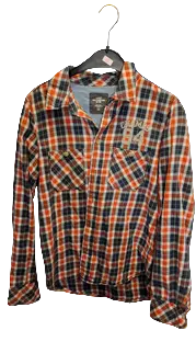 Chemise à carreaux (tons oranges)