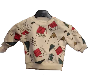 Sweat-shirt de Noël (sapins et maisons)