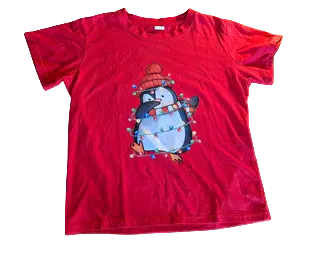 TShirt rouge et pingouins - Taille 160