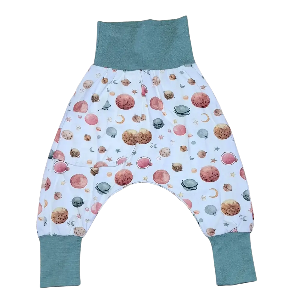 Sarouel tissus "planètes" - Home made (fait maison) - 74cm