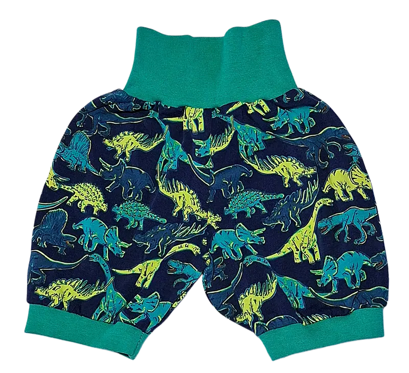 Short sarouel tissus "dinosaures" - Home made (fait maison) - 110 cm