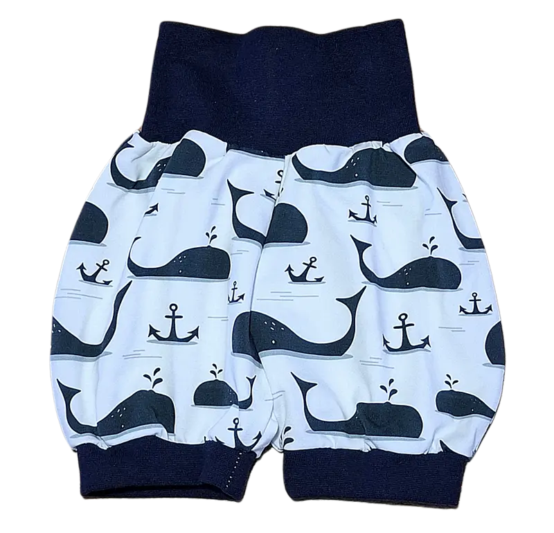 Short sarouel tissus "baleines" - Home made (fait maison) - 74 cm