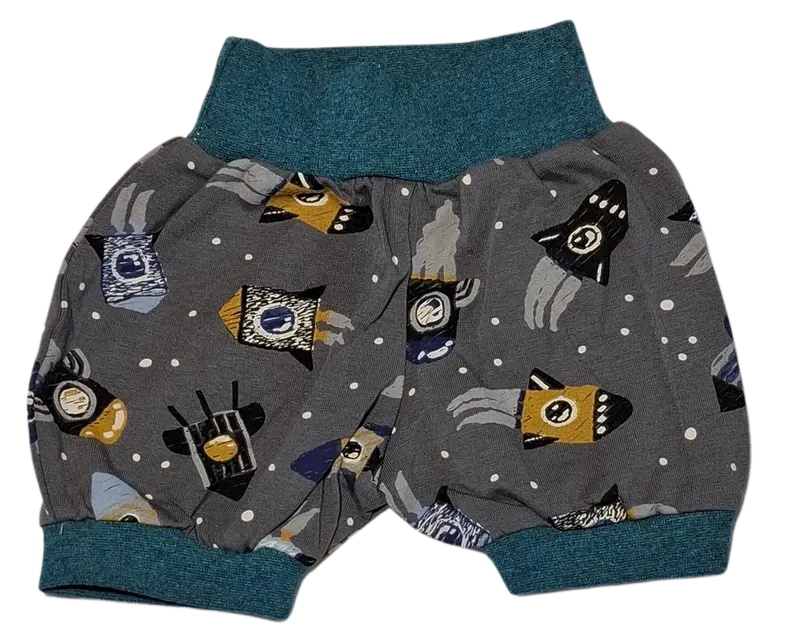 Short sarouel tissus "fusées" - Home made (fait maison) - 62 cm