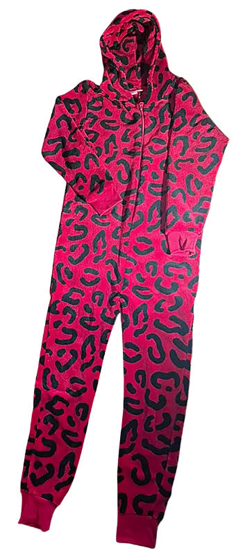 Combi / pyjama rouge (motifs noirs) - Girls Original - 152/158