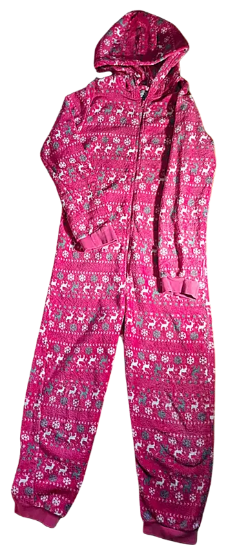 Combi / pyjama de Noël (rose motifs renne et neige) - Cocodream - 164